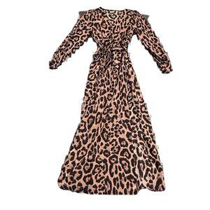 Ladies Small Leopard Maxi Dress w/ Slit